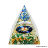 Jade Quartz, Moonstone & Lapis Lazuli Orgonite Cosmic Pyramid - 3 inch Jade Quartz, Moonstone & Lapis Lazuli Orgonite Cosmic Pyramid - 3 inch