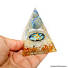 Rainbow Moonstone & Lapis Lazuli Orgonite Cosmic Pyramid - 3 inch Rainbow Moonstone & Lapis Lazuli Orgonite Cosmic Pyramid - 3 inch