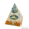 Rainbow Moonstone & Lapis Lazuli Orgonite Cosmic Pyramid - 3 inch Rainbow Moonstone & Lapis Lazuli Orgonite Cosmic Pyramid - 3 inch