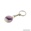 Amethyst Disc Key chain - 1-inch