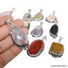Bag of 10 Mixed Gemstone Boho pendants - Big size