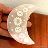 Selenite Crescent Moon engraved with Reiki Sign - Big Size Selenite Crescent Moon engraved with Reiki Sign - Big Size