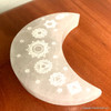 Selenite Crescent Moon engraved with Reiki Sign - Big Size Selenite Crescent Moon engraved with Reiki Sign - Big Size