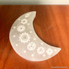 Selenite Crescent Moon engraved with Reiki Sign - Big Size Selenite Crescent Moon engraved with Reiki Sign - Big Size