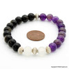 Amethyst, Black Tiger Eye & Selenite Beads Bracelet - 8 mm