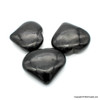 Black Tourmaline Puffy Heart Worry Stone - 2 inch
