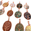 Bag of 10 assorted crystal tree-of-life copper wire wrap pendants Bag of 10 assorted crystal tree-of-life copper wire wrap pendants