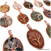 Bag of 10 assorted crystal tree-of-life copper wire wrap pendants Bag of 10 assorted crystal tree-of-life copper wire wrap pendants