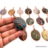 Bag of 10 assorted crystal tree-of-life copper wire wrap pendants Bag of 10 assorted crystal tree-of-life copper wire wrap pendants