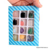 Box of 12 natural gemstone pendants