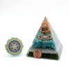 Apetite & Pyrite Cosmic Orgonite Pyramid with Disc - 3 inch