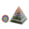 Emerald & Pyrite Cosmic Orgonite Pyramid & Disc - 3 inch