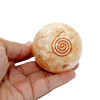 Orange Selenite filled Orgonite Sphere with copper wire - 2 inch