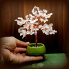 Crystal Quartz Gem Tree in Copper wire with ceramic base - 6 inch