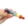Chakra Stone Bonded twisted wand with rounded top - 5 inch