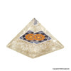 Crystal Quartz Orgonite Pyramid with Sacred Geometry sign