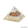 Crystal Quartz Orgonite Pyramid with Sacred Geometry sign