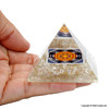 Crystal Quartz Orgonite Pyramid with Sacred Geometry sign