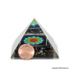 Black Tourmaline Orgonite Pyramid with flower of life sign