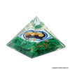 Halo Malachite and Yin Yang fish sign Orgonite Pyramid 