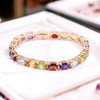 Mixed Gem Stones Tennis Bracelet - 14K Rose Gold over Sterling Silver Mixed Gem Stones Tennis Bracelet - 14K Rose Gold over Sterling Silver