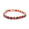 Garnet Tennis Bracelet - 14K Rose Gold over Sterling Silver