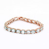 Blue Topaz Tennis Bracelet - 14K Rose Gold over Sterling Silver