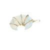 Halo Opal single wire-wrap moon pendant