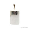 Selenite silver plated polished pendant