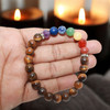 Chakra Stones Beads Bracelet with Tiger Eye Beads 8 mm Chakra Stones Beads Bracelet with Tiger Eye Beads 8 mm