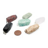 Bag of 10 Assorted crystal bar raw pendant - 1 inch