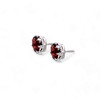 Garnet Simple sterling silver Stud earrings with 7 prongs