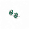 Emerald Dome shape sterling silver earring studs