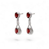 Garnet Dual stone sterling silver dangle earrings Garnet Dual stone sterling silver dangle earrings