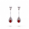 Sterling Silver Dangle Earrings - Ruby, Moonstone & Onyx