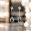 Sterling Silver Dangle Earrings - Ruby, Moonstone & Onyx