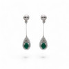 Sterling Silver Dangle Earrings - Ruby, Moonstone & Onyx