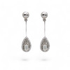 Sterling Silver Dangle Earrings - Ruby, Moonstone & Onyx