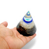Black Tourmaline & Selenite Orgonite conical pyramid with evil eye Black Tourmaline & Selenite Orgonite conical pyramid with evil eye