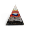Black Tourmaline & selenite orgonite pyramid with evil eye Black Tourmaline & selenite orgonite pyramid with evil eye