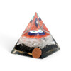 Black Tourmaline & selenite orgonite pyramid with evil eye Black Tourmaline & selenite orgonite pyramid with evil eye