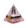 Rose Quartz & Garnet Orgonite Pyramid with Rhodonite Point
