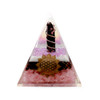 Rose Quartz & Garnet Orgonite Pyramid with Rhodonite Point