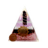 Rose Quartz & Garnet Orgonite Pyramid with Rhodonite Point