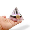 Rose Quartz & Garnet Orgonite Pyramid with Rhodonite Point