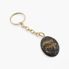 Pyrite Orgonite Oval Worrystone Keychain