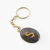 Pyrite Orgonite Oval Worrystone Keychain
