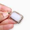 Rainbow Moonstone Sterling silver handmade Pendant - Antique Setting - 11.34 Grams
