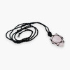 Rose Quartz Heart shape thread wrap necklace - adjustable upto 18 inch