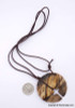 Cross-circle Leather wrap Agate Stone pendant
